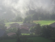 brume sur le village